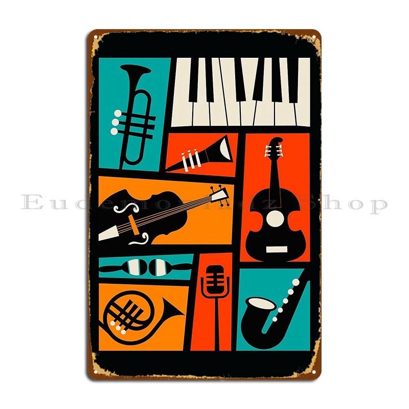 

Jazz Music Metal Plaque Wall Decor Customized Pub Cinema Garage Tin Sign Poster 20x30cm