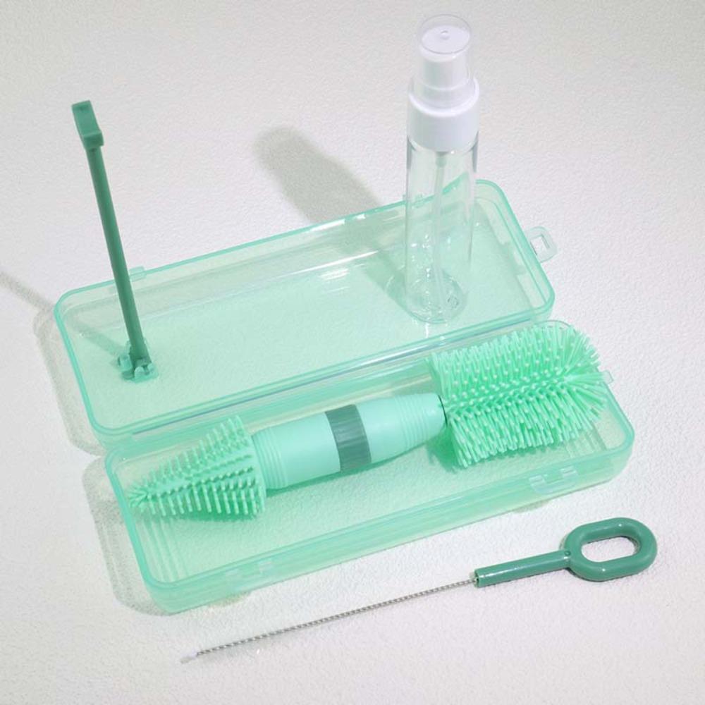 Silikon Flaschenreinigungsbürsten-Set mit Aufbewahrungsbox Baby-Nippelbürsten-Set Outdoor-Reise