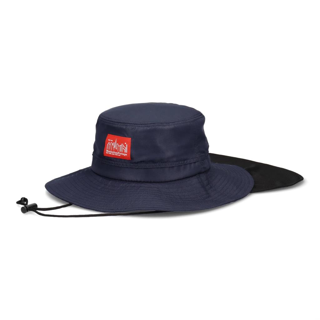 [Manhattan Portage] Sunshade Box Logo Adventure Hat with Logo Hat and Satin SUNSHADE LOGO HAT (013 Navy)