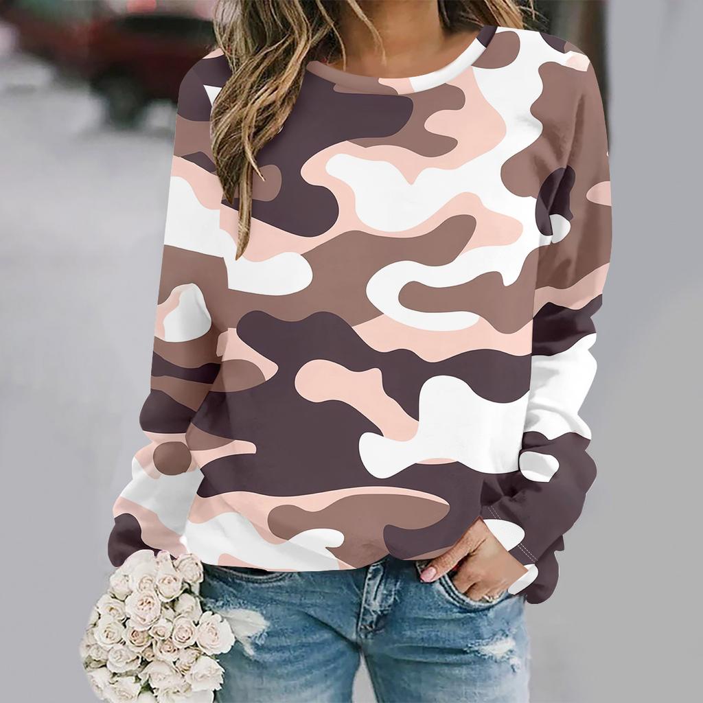 Autumn and Winter New Fashion Round Neck Long Sleeve Printed Elegant Casual Loose Hoodie