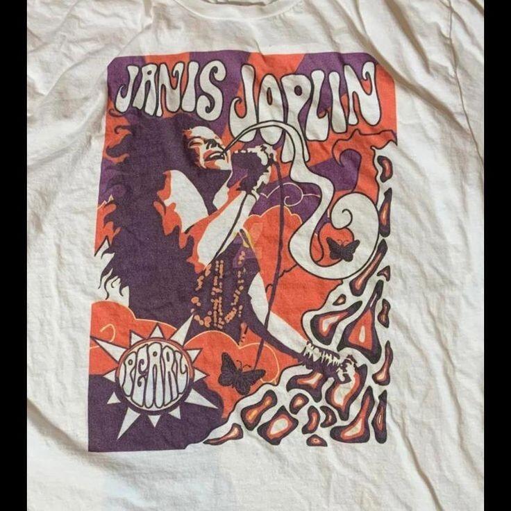 

Janis Joplin Graphic Preowned T-Shirt Unisex Cotton Full Size BL116 Unisex T-Shirt XXXL