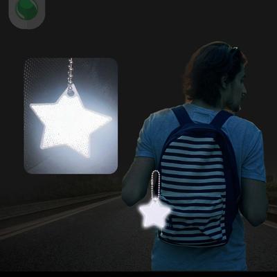5 pièces/ensemble Porte-clés Réfléchissant Nuit Étoilée - Charm de Sac de Sécurité Luminescent Créatif en PVC pour Sacs à Dos, Équipement de Cyclisme, Porte-clés d'Avertissement Nocturne
