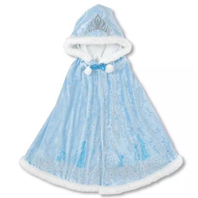 Capa con Capucha y Tiara para Niños de Disney Elsa y Olaf, Bordada, Azul Japón NUEVO