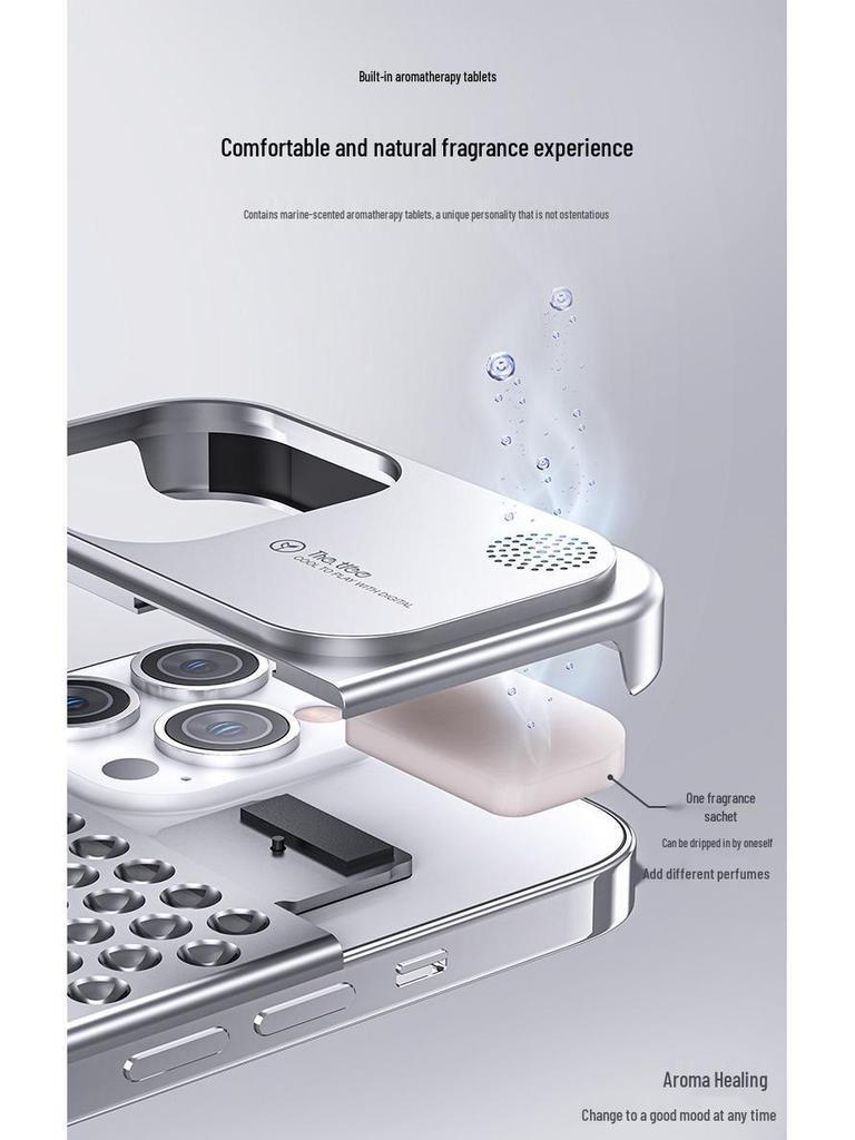 Universal Metal Aromatherapy Case for iPhone 13-15 Pro Max