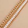Europe, America, multi-layer thick aluminum chain beaded dress waist chain women, retro imitation pearl waist body chain