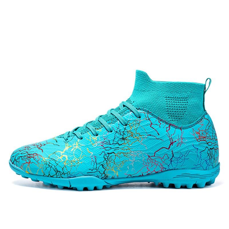 Kids Football Cleats Turf Grass Training Shoes Lightweight Synthetic Upper With Rubber Outsole