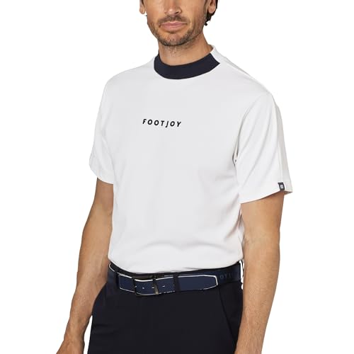 

FootJoy Men s Two-Tone Short Sleeve Mock Neck Golf Shirt, White, Size L, FJ-S25-S03, 34673-L