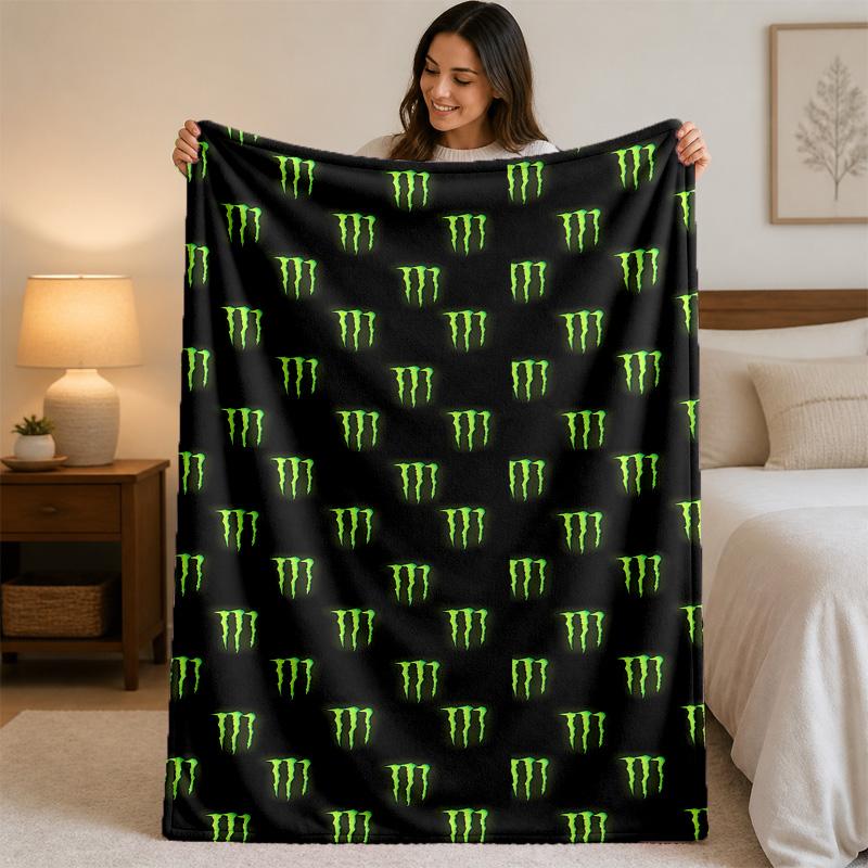 Coperta in Flanella Stampata Monster Energy Morbida Calda Coperta Plaid in Peluche Per Letto Divano Divano Uso Domestico Interno