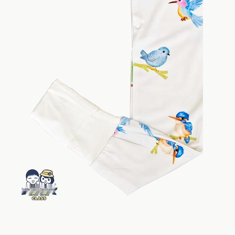 Bamboo Fiber Baby Romper with All-Over Print - Long Sleeve Onesie