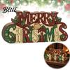 Decorative Holiday Signage Wooden Merry Christmas Sign 2D Flat Farmhouse Freestanding Table Centerpiece Small Keepsake Rustic Tiered Tray Decoration