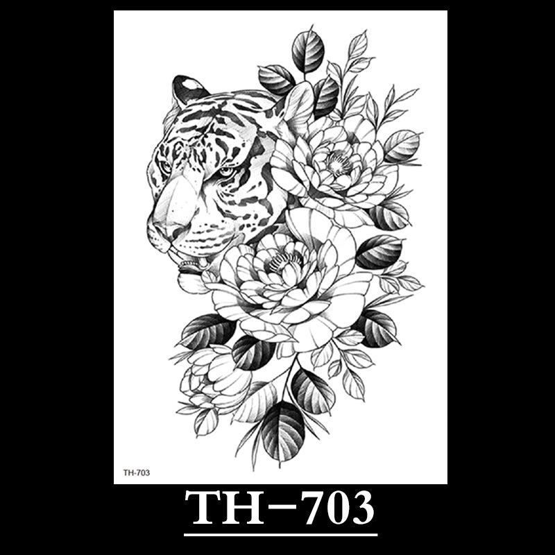 Animal Tattoo Sticker, Liger Tattoo Sticker, Half Arm Waterproof Tattoo Sticker, Large Picture Temporary Sticker Tattoo