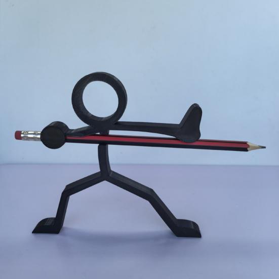3D-gedruckter Stifthalter mit Linienfigur, Schreibtisch-Bleistiftständer, Krieger-Linienkunstfigur für Heim- und Büro-Schreibtischdeko, Studenten, Spieleliebhaber