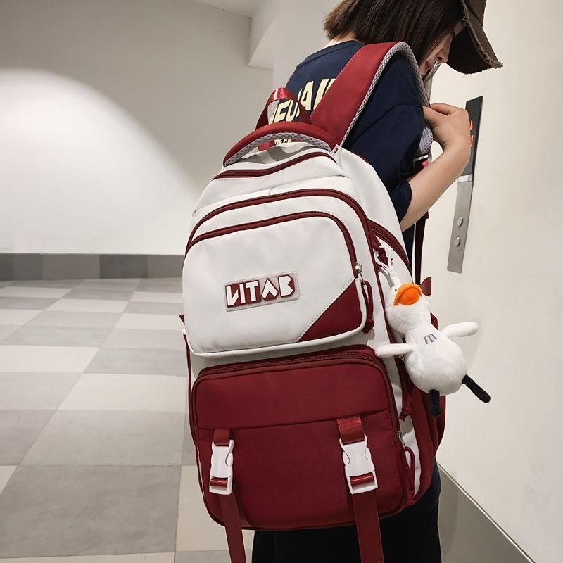 New junior high school schoolbag, college student college style casual simple backpack, fashion trend, middle school student backpack