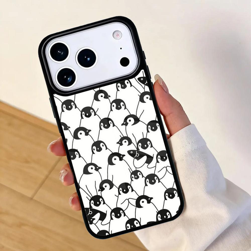 Antarctica Animal Flying Penguins Mobile Phone Case for IPhone 17 AIR 16pro Max 15 14 13 12 11 Bumper Cover
