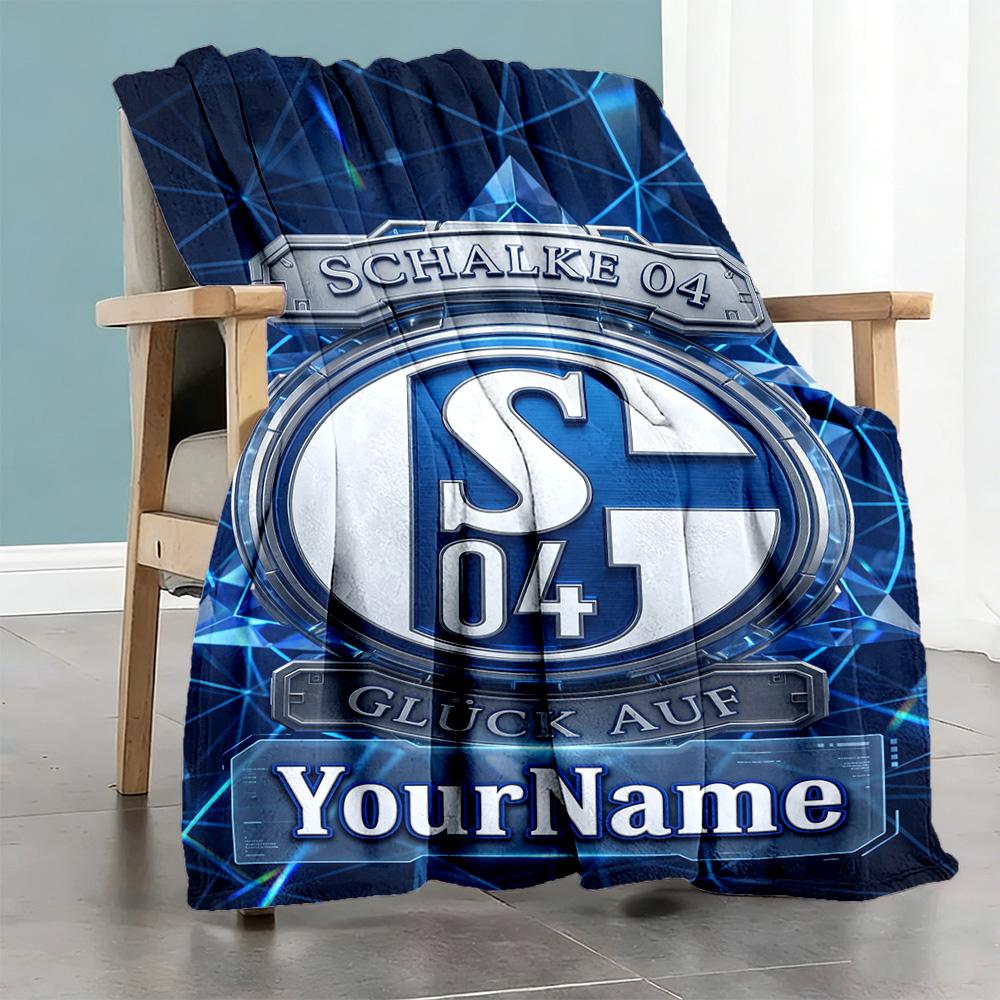 Coperta Personalizzata Fc Schalke 19 Testo Regalo Coperta Personalizzabile Morbida e Accogliente Perfetta per Divano Soggiorno Letto Uso Stagione Singola