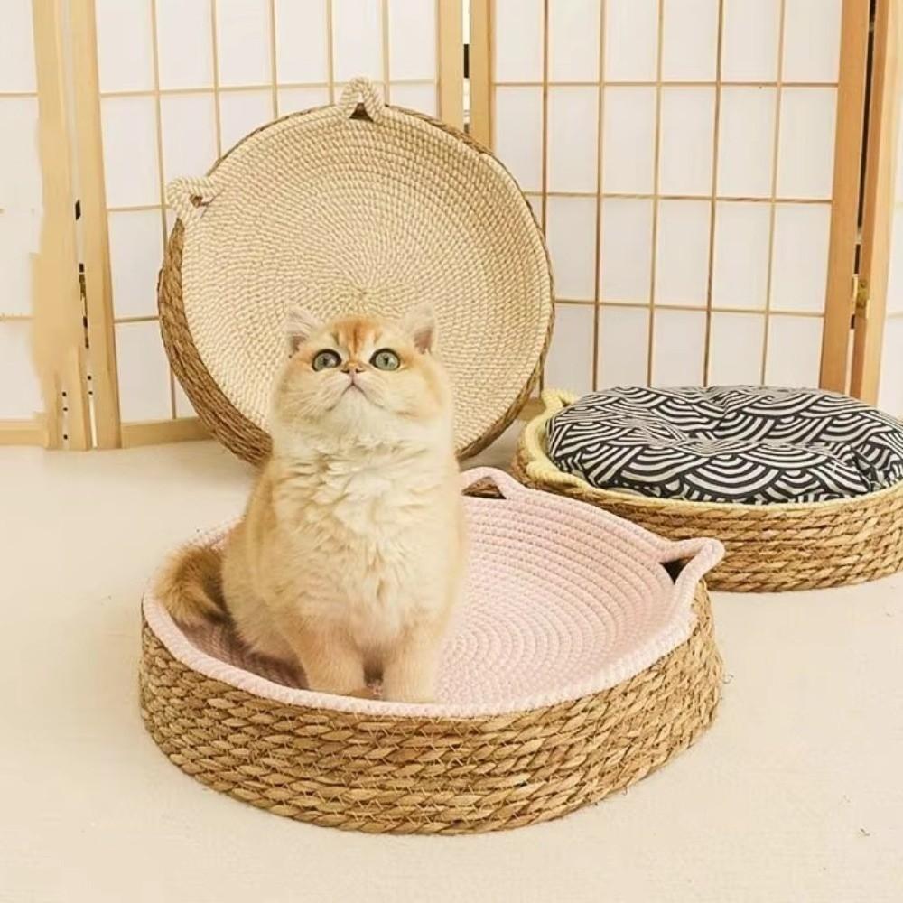 Cotton Rope Large Woven Cat Bed Wear-Resistant Pet Sofa Bed Comfortable Dog Sleeping Bed Paws Care