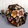 1pc Floral Arrangement Vintage Style Umbrella with Plastic Handle,Suitable for All Seasons Umbrellaptys26036