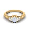 5X4 MM Oval Natural Moonstone 925 Sterling Silver Gold Vemreil Solitaire Women Wedding Bridal Ring
