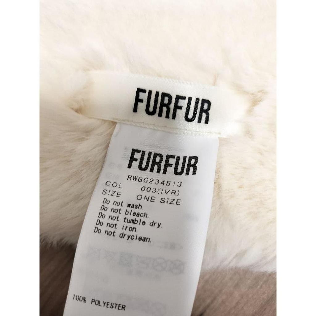 Used FURFUR Mini Fur Stole Fur Muffler Tippet White