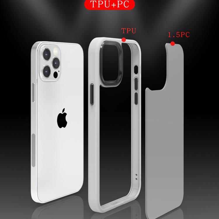 Mattierte Acryl-Schutzhülle für iPhone 13 mit Metallknöpfen für Apple 14 - Skin-Feel Handyhülle