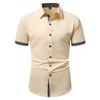 Camicia a maniche corte color block da uomo Primavera Estate Camicie casual da uomo Stile semplice Top 100% Poliestere