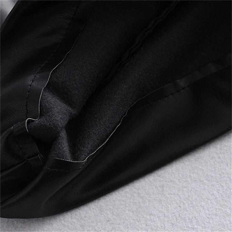 Women Chic Fashion Faux Leather Side Pockets Shorts Vintage High Waist Zipper Fly Female Skirts Mujer Streetwear