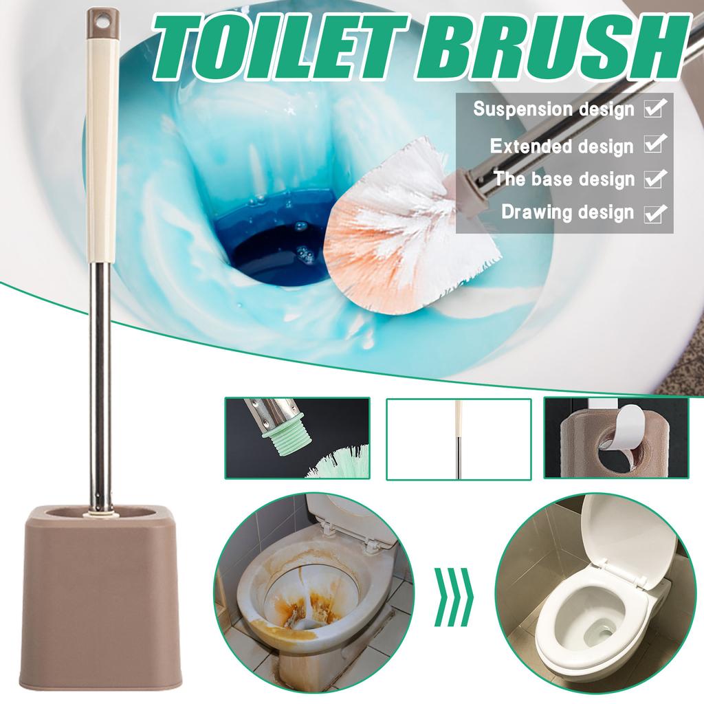 Toilettenbürsten- und Halter-Set, wandmontierte Toilettenschüsselbürste für Badezimmer