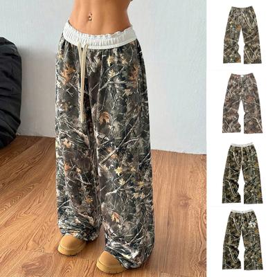 Lockere, verkürzte Damenhose, Yogahose mit weitem Bein und Kordelzug, bequeme Hose mit Taschen