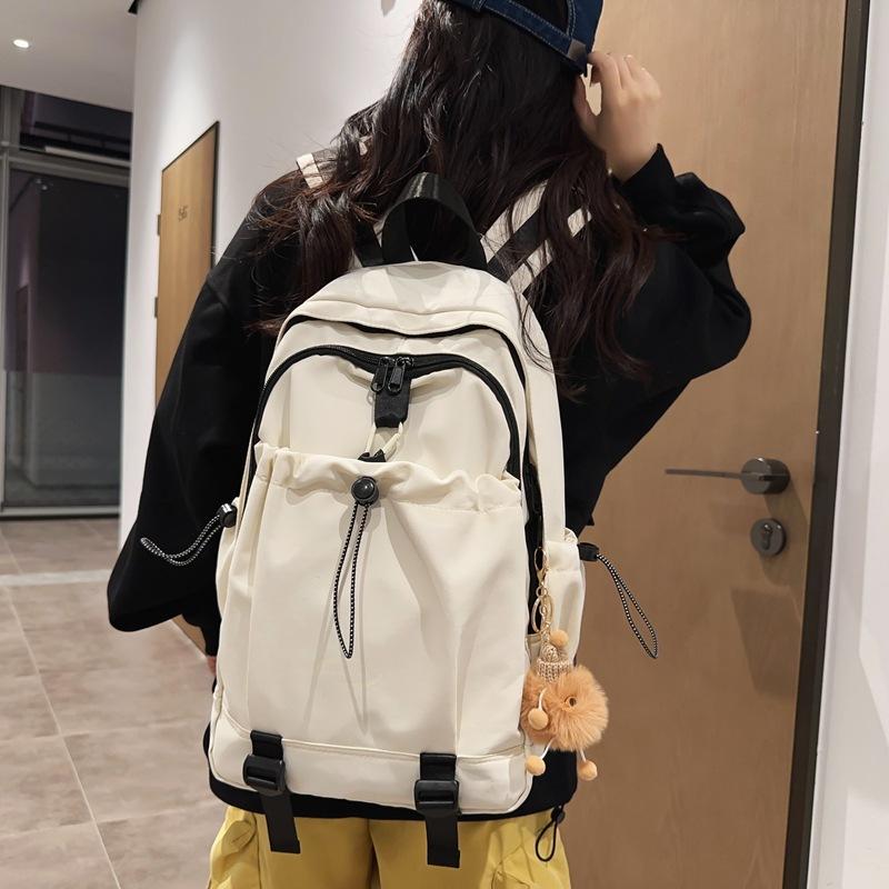 Backpack girls high value small fresh computer backpack large capacity drawstring sports style junior high school college student schoolbag