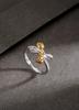 Classic 925 Silver Plated Bow Ring for Women's Fashion Anniversary Gift Pink Minimalist Butterfly Jewelry Party Jewelry