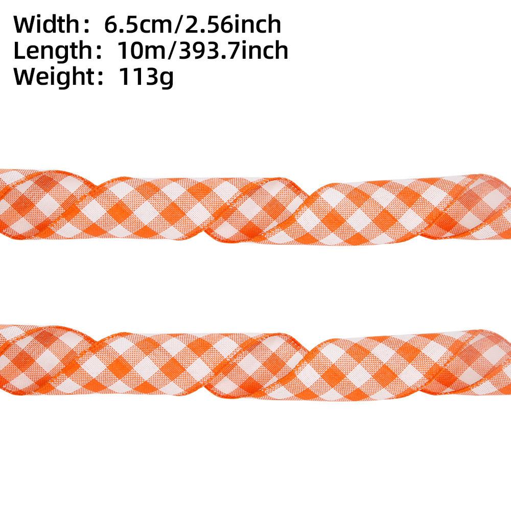 Colorful Checkered 65cm Polyester Ribbon For Holiday Gifts And Home Decor