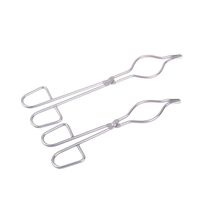 Pince à creuset professionnelle en acier inoxydable 19/24/29 cm, support de pince à fusion de graphite, pinces à bécher chromées pour saisir