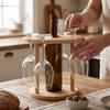 Holds One Bottle Wooden Wine Rack Wooden Wine Organizer Easy Assembly Wine Glass Holder  Kitchen