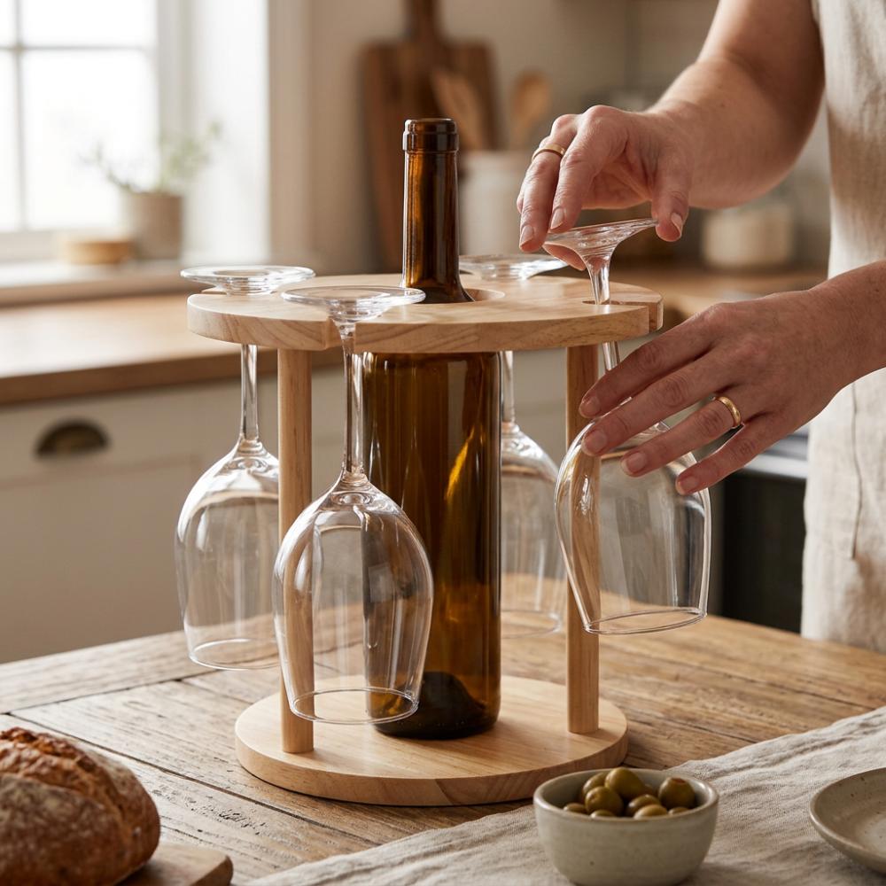 Holds Six Glasses Wine Glass Holder Holds One Bottle Wine Bottle Holder Wine Organizer Bar