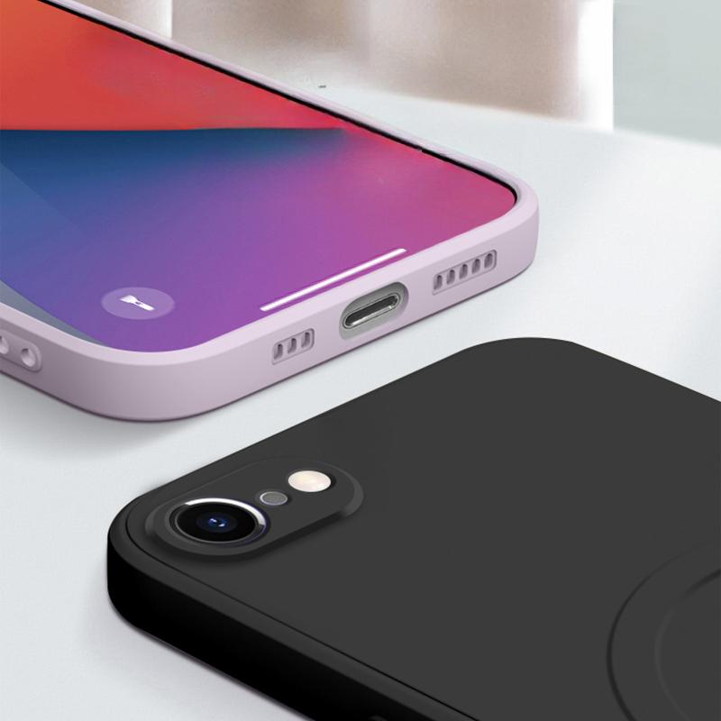 Official Liquid Silicon 16E Case for For Iphone 16E SE4 Wireless Charge Magnetic Soft Shockproof Camera Protector Cover