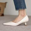 Krazing Pot Sheepskin Fashion Summer Spring Autumn Summer Slip On Party Women Pointed Toe Med Heels Pumps