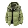 Men's Detachable Hooded Patchwork Plush And Thickened Warm Winter Cotton Jacket