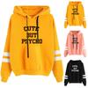 Autumn and Winter Long Sleeved Letter Printed Fleece Hooded Sweatshirt 6991