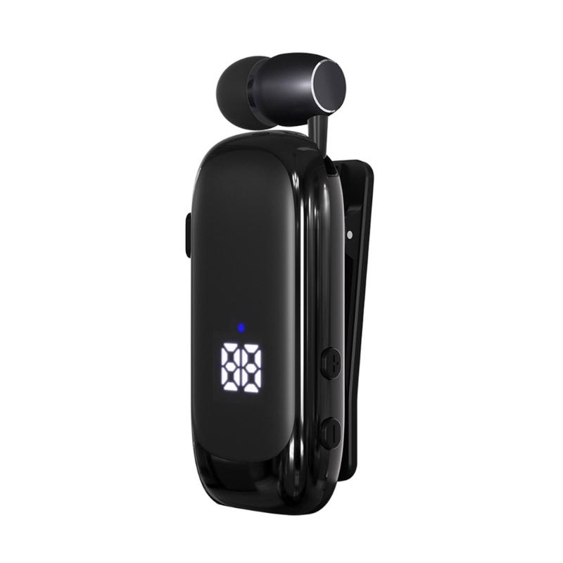 

Lavalier Business Bluetooth-compatible Earphone Talk Music With Microphone Noise Cancelling LCD Wireless Headphone чорний