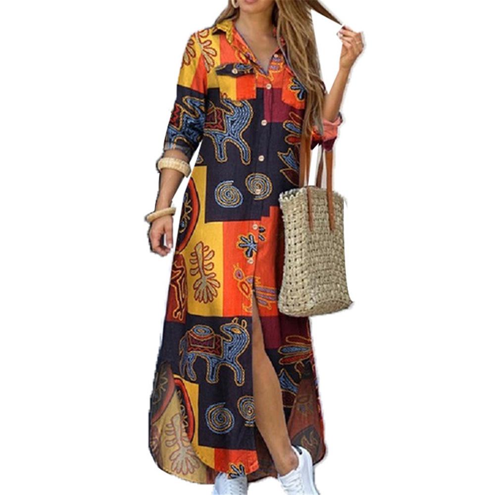 New Women's European and American Fashion Long Shirt Dress - Spring/Autumn, Sexy, Single-Breasted, Loose Lapel Design