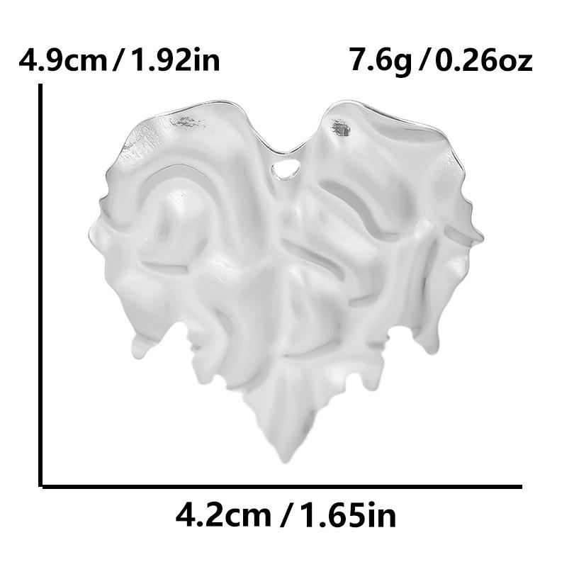 High Quality 6pcs Silver Color Heart Charm Stainless Steel Charms For Jewelry Making Pendnat Breloque Acier Inoxydable Materials