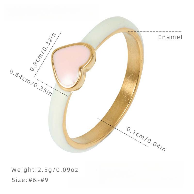 

Красное Кольцо с Глазурью-Подтеком Любви для Женщин с Высоким Чувством Не Выцветающее Кольцо Нержавеющая Сталь Вакуумное Напыление Ювелирные Изделия 9