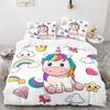 Unicorn Duvet Cover Set Twin Size White Unicorn Bedding Set Girls Kids 3D Purple Gifts for Children Teens Polyester Bedding Set