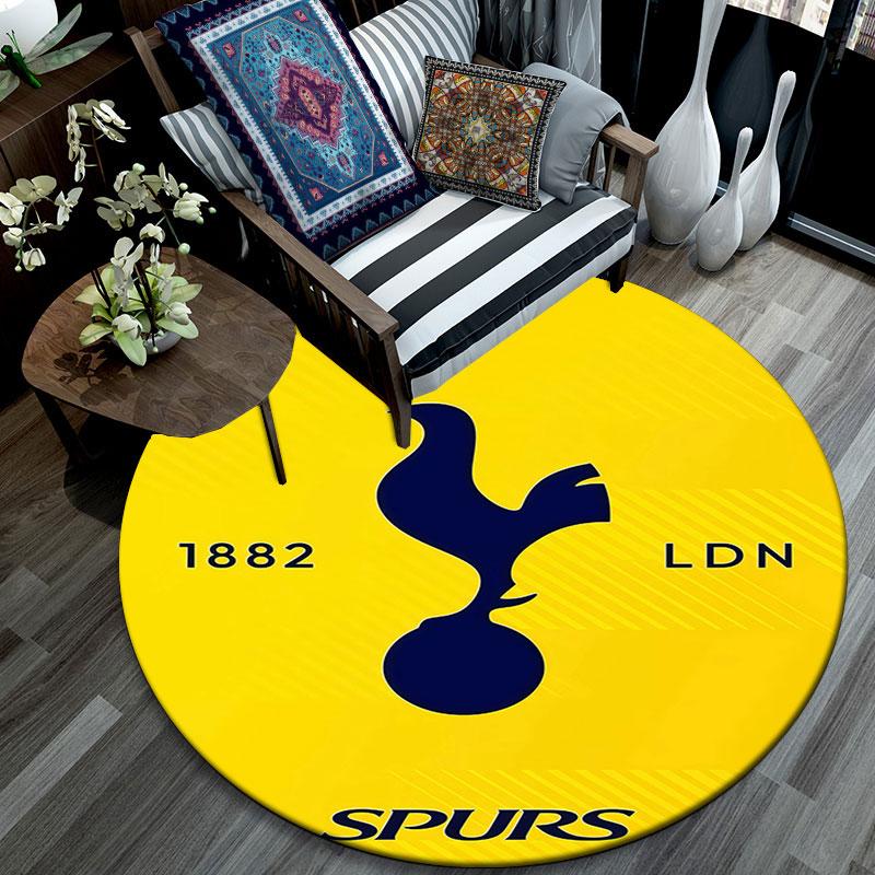 Tottenham Hotspur F.C Pattern Round rug,Carpet Rug for Living Room Bedroom Playroom ,Non-slip Floor Mat,Holiday Gifts and Birthday Gifts.