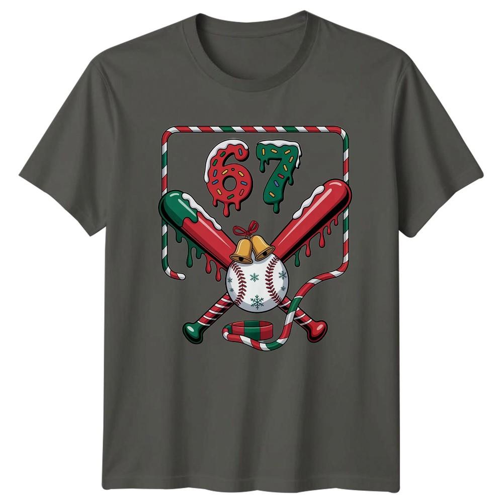 Six Seven 67 Christmas Baseball Unisexs TShirt Unisexs Graphic 67th Birthday Gift S