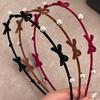 Zinc Zinc Alloy Flower Headband Plush Women Hair Hoop Exquisite Bow Hairband  Ladies