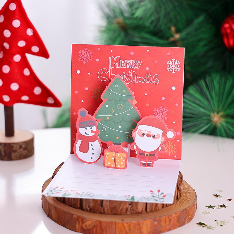 3D Christmas Pop-Up Greeting Card for Thanksgiving Holiday Blessings, DIY Christmas Eve, Handwritten Blank Card for Teacher Gift