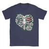 Skeleton Rib Cage With Flowers Halloween XRay Skeleton Candy T Shirt Summer  Y2K Funny T Shirts Cotton Tee Shirt For Men  Tees
