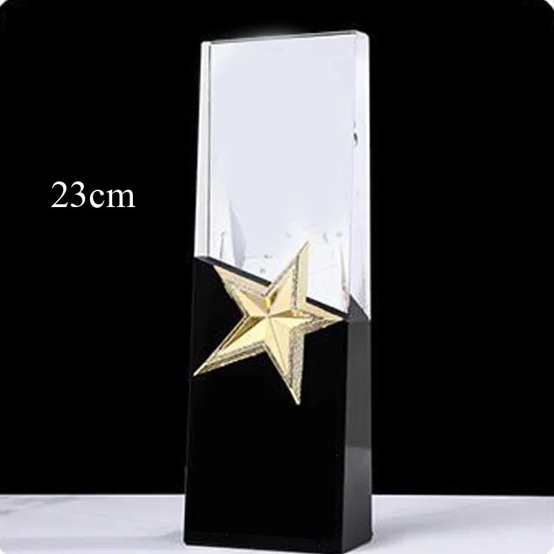 Customized Portrait Photo Color Printing Crystal Trophy Enterprise Excellent Employee Home Decor Award Honor Lettering Medal 1Pc
