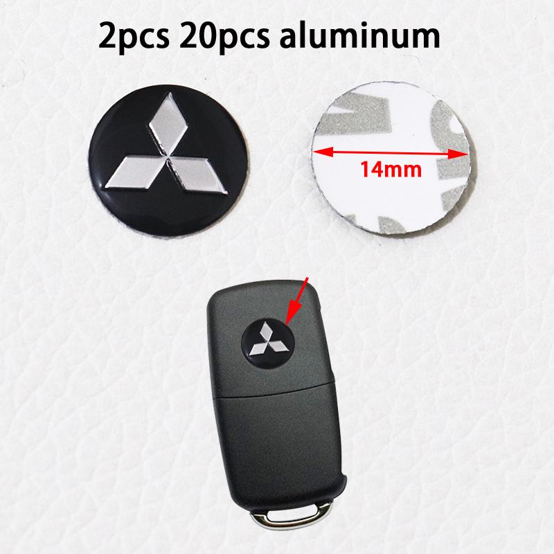

2pcs 20pcs 3D 14mm 12.5mm metal Car Keychain Logo Key Fob Decoration Emblem Auto Key Badge Sticker Accessories For Mitsubishi (as the picture,2pcs Key sticker&Mitsubishi)